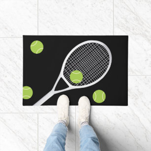 Tapis de porte de balle de tennis noir moderne