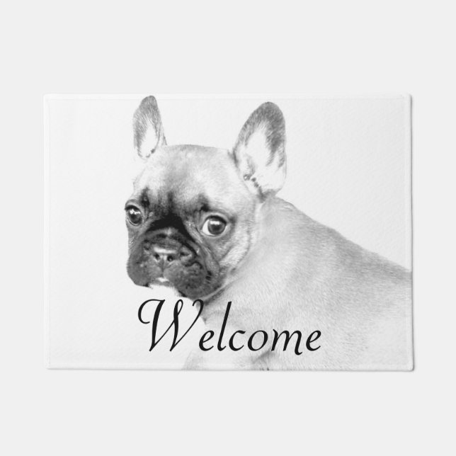 Tapis de porte de bouledogue français (Devant)