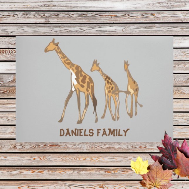 Tapis de porte de famille Giraffe personnalisée (Créateur téléchargé)
