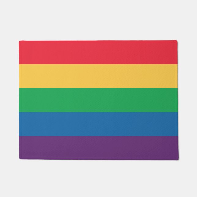 Tapis de porte de fierté de drapeau d'arc-en-ciel (Devant)