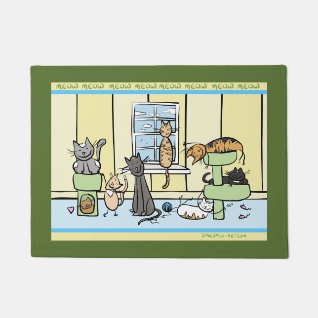 Tapis de porte de l'amoureux des chats (Devant)