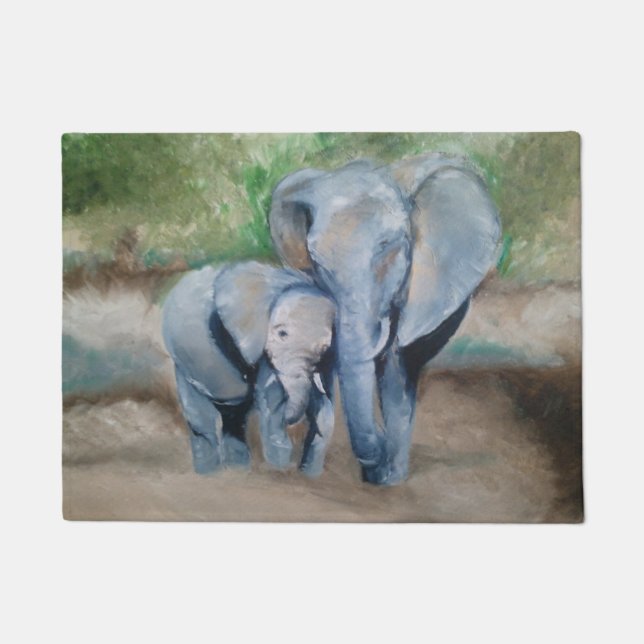 Tapis de porte de peinture à l'huile d'éléphant de (Devant)