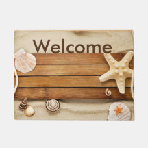 Tapis de porte de plage "de coquillage ensoleillé"
