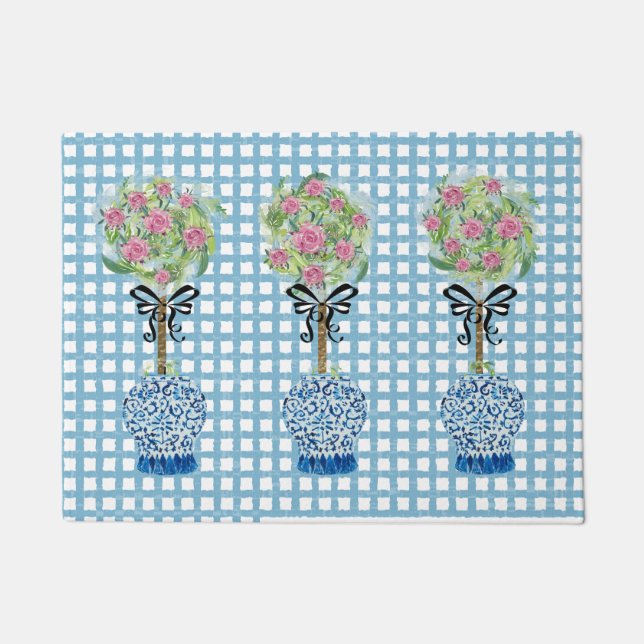 Tapis de porte de pot bleu bleu Topiary (Devant)