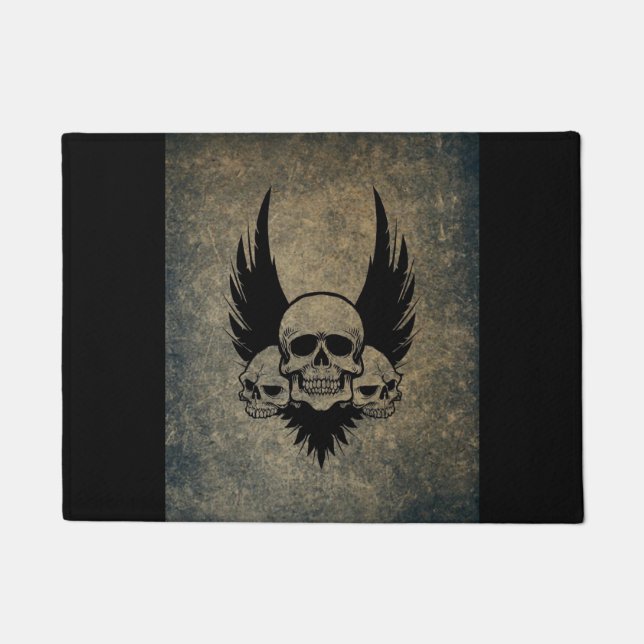 Tapis de porte de sourire de crâne (Devant)