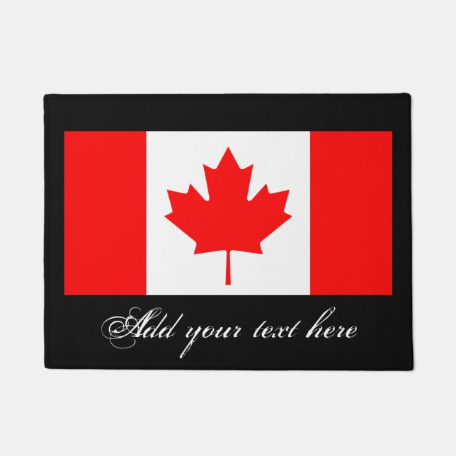 Tapis de porte drapeau canadien avec typographie v (Devant)
