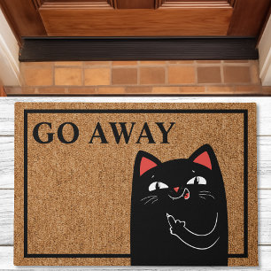 Tapis de porte drôle avec chat et doigt d'honneur