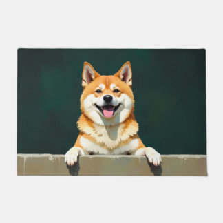 Tapis de porte en forme de chien Akita américain