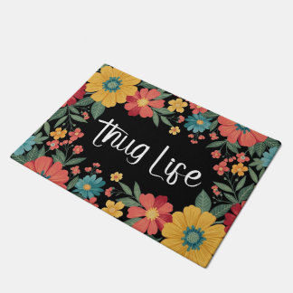 Tapis de porte floral Thug Life