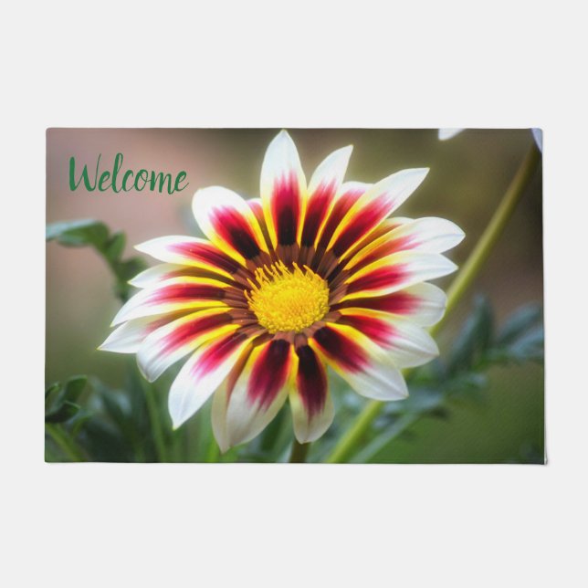 Tapis de porte Gazania à pointe blanche (Devant)