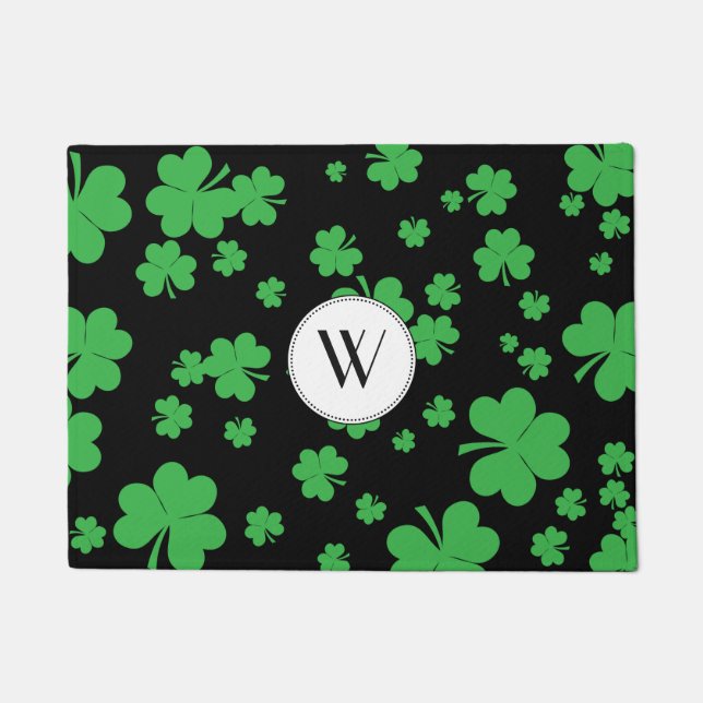 Tapis de porte irlandais moderne de monogramme de (Devant)