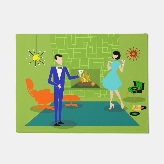 Tapis de porte moderne de couples de la moitié du (Devant)