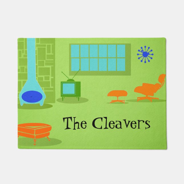 Tapis de porte moderne de la moitié du siècle (Devant)