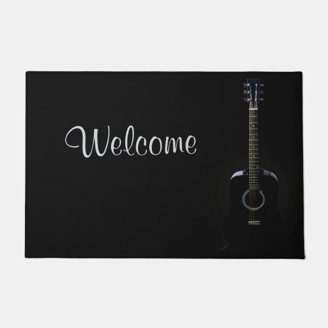 Tapis de porte noir de paillasson de guitare (Devant)