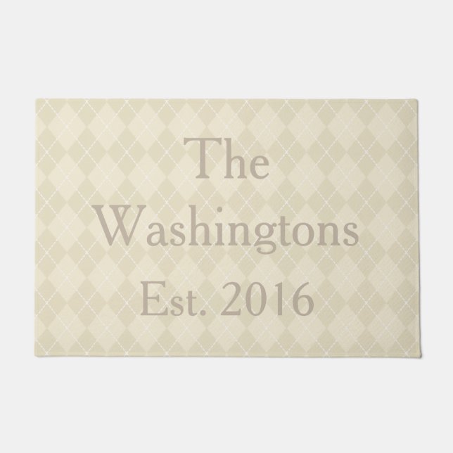 Tapis de Porte Personnalisé Classique Bienvenue Ma (Devant)