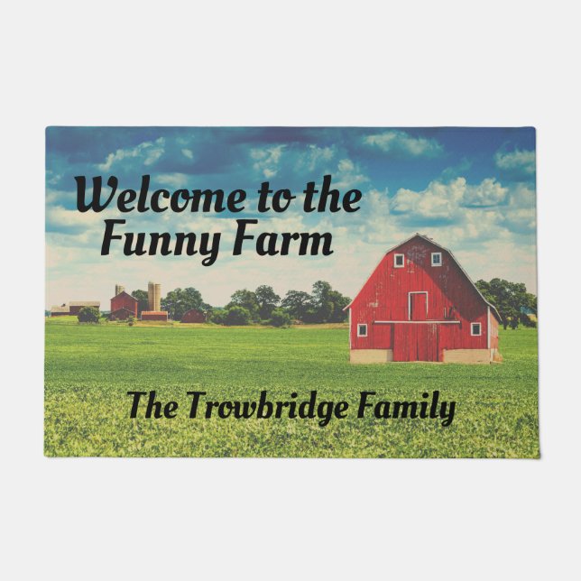 Tapis de porte personnalisé Funny Farm (Devant)