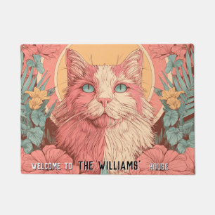 Tapis de porte pour chats bohèmes maman papa tapis