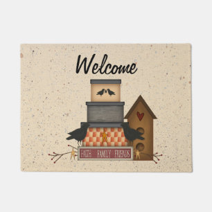 Tapis de porte primitif d'amis de famille de foi