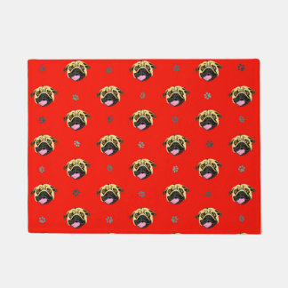Tapis de porte Pug Rouge