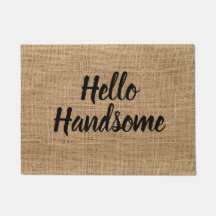 Tapis de porte rustique 'Bonjour Beau Cadeau'