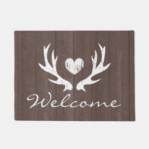 Tapis de porte rustique chic d'andouiller de cerfs