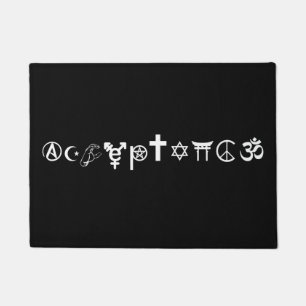 Tapis de porte sombre de symboles d'acceptation
