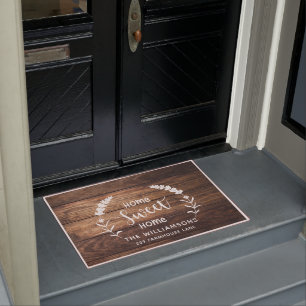 Tapis de porte sur mesure en bois rustique