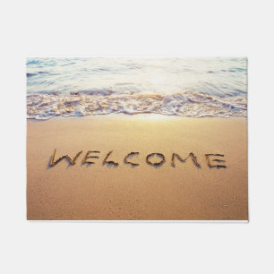 Tapis de porte tropical d'accueil de plage 18" x