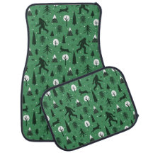 Bigfoot et Jackalope dans le motif de bois vert