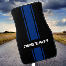 Bleu Personnalisé Couleur Noir Frappe Monogramme A