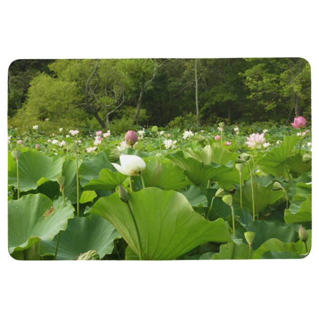 Tapis De Sol Champ de fleurs de Lotus Jardin d'été (Devant)