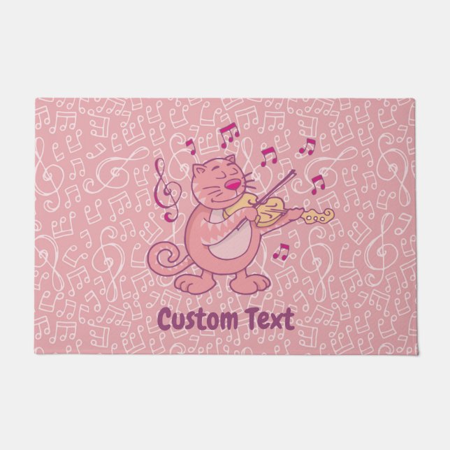 Tapis de sol Chat Rose avec Violon (Devant)