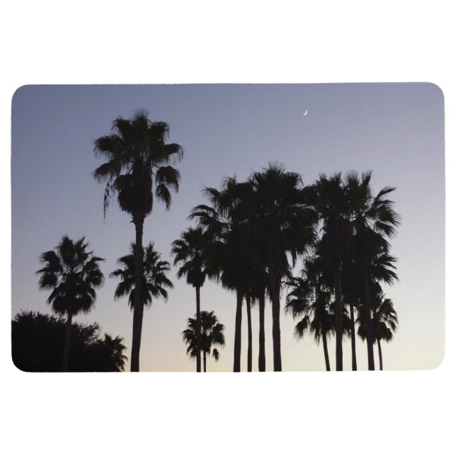 Tapis De Sol Dusk avec palmiers Scène tropicale (Devant)