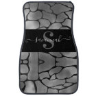 Élégant Monogramme Classé Nom Giraffe noire Gris