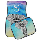 Éléphant tribal d'aquarelle d'arc-en-ciel