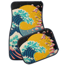 Fleur de cerisier japonaise Grande vague océanique