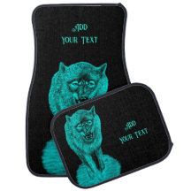 Loup noir en colère dans la nuit