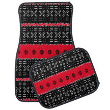 Magnifique tissu de boue moderne noir et rouge