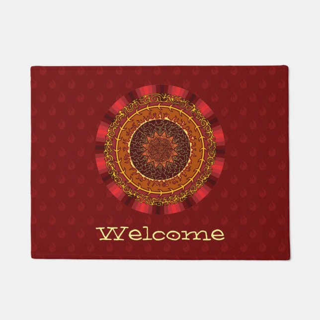 Tapis de sol mandala de feu (Devant)