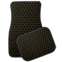 Motif simple et élégant en nid d'abeille noir jaun