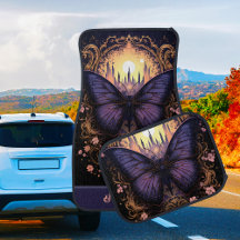Papillon jaune rose violet tendance