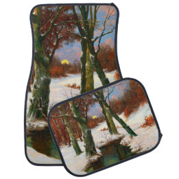 Tapis De Sol Paysage d'hiver avec lune montante Adolf Kaufmann