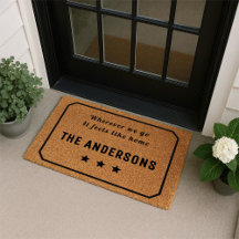 Tapis de sol personnalisé au nom de famille de la