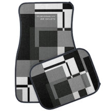 Style Mondrian Abstrait moderne Motif noir blanc
