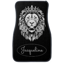 Un lion avec un motif floral Nom personnalisé