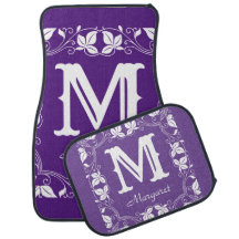 Vintage Floral Personnalisé Nom Monogramme