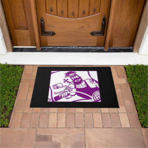 Tapis de sol violet noir et blanc Biker Bro