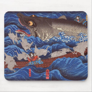 Tapis De Souris 怪 物 鮫, 芳 requin-taupe, Kuniyoshi, Ukiyo-e 国