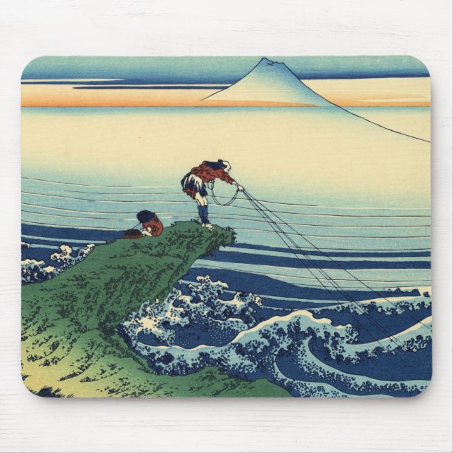 Tapis De Souris 甲 州 石 沢, 北 斎 Voir le mont Fuji de Kajikazawa, Hoku (Devant)