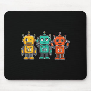 Tapis De Souris 01 10 11 Robot Drôle pour Hommes Femmes Enfants Su